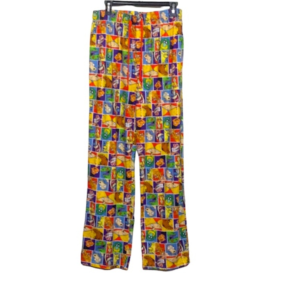 🌞 Nickelodeon multi color cartoon characters pajama bottoms lounge wear men M